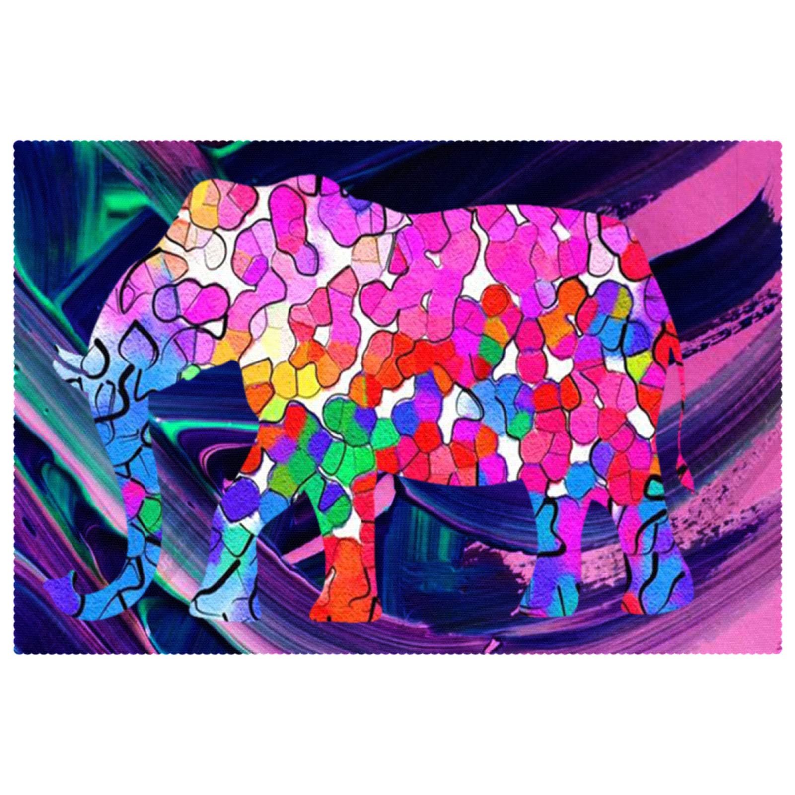 Set de table éléphant coloré : finis les plats qui glissent sur la table