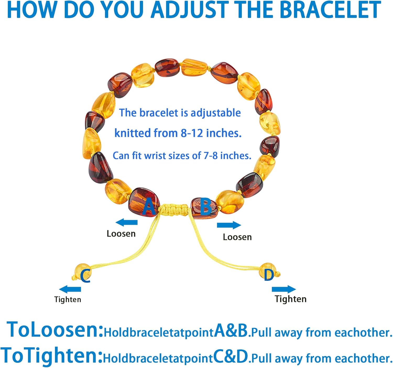 Baltic Amber raw Bracelet Gift Set -100% Certified and Authentic Premium Quality Raw Baltic Amber-True amber stone beads