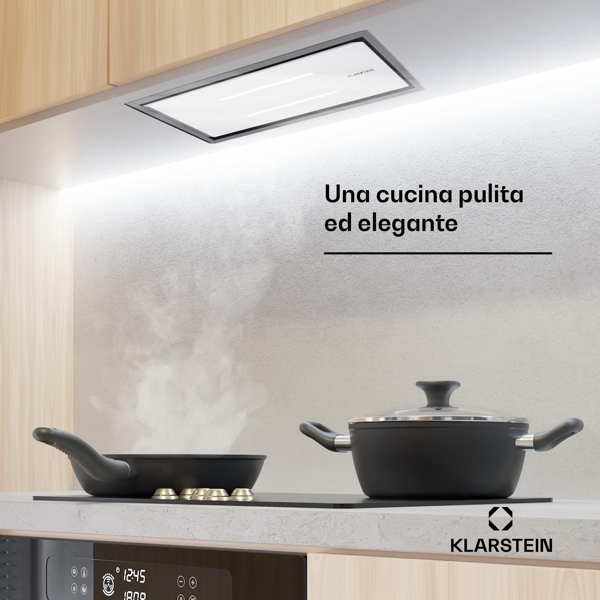 Cappa Aspirante A Incasso Klarstein 60 Cm - Portata 305 M³/h, LED, Touch Control - Foto 4