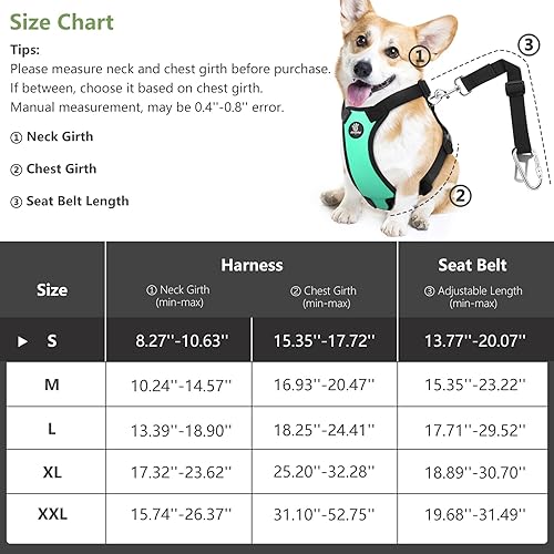 Miniatura 115 de VavoPaw Dog Seat Belt, Safety Vest Dog Car Harness with Adjustable Buckle Dog Seat Belt for Vehicle Nylon Pet Safety Seat Belts Heavy Duty(M, Blue)