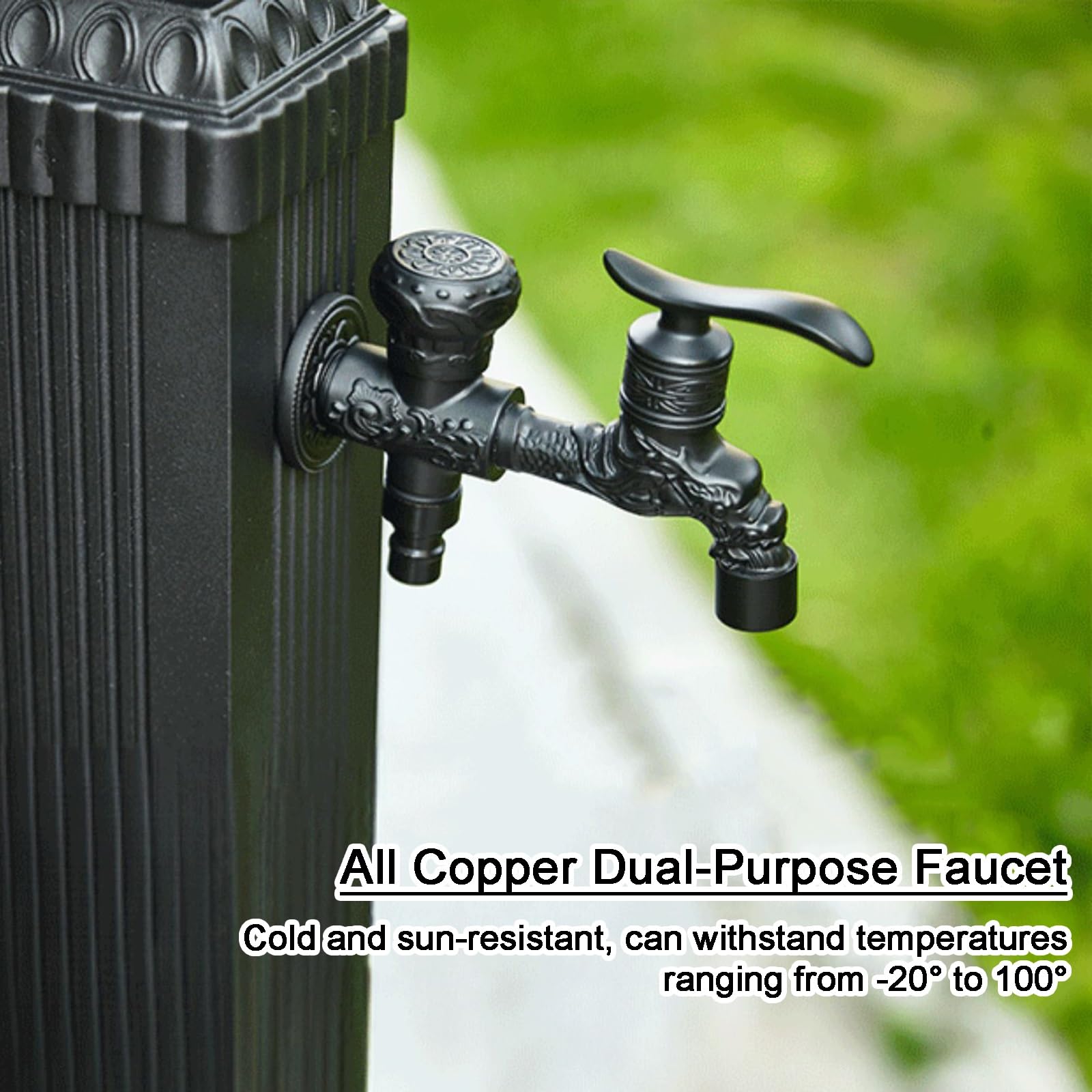 XBTGS Colonna d'acqua da giardino antigelo, autoportante, 83,8 cm, per irrigazione e lavaggio, rubinetto esterno durevole, soluzione per irrigazione da giardino resistente alle intemperie, 85 C, 85 cm