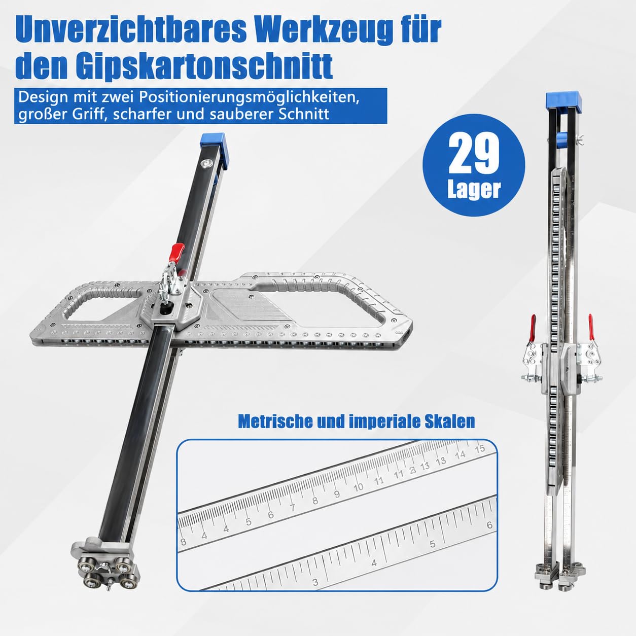 Gipskarton Schneider, Trockenbau Schneidwerkzeug mit Doppel-Führung,