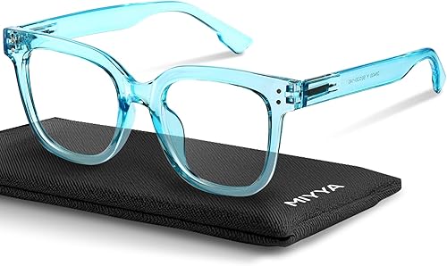 Miniatura 9 de miyya Gafas de luz azul para mujeres y hombres – Monturas gruesas de gran tamaño bloqueador de luz UV y azul, accesorios elegantes para gafas