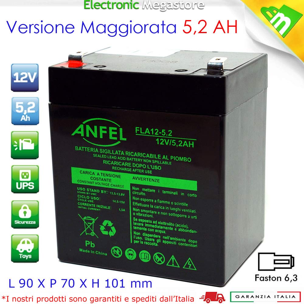 Batteria Al Gel Piombo Akku-net 12V 12Ah, Compatibile Con Apc 830952