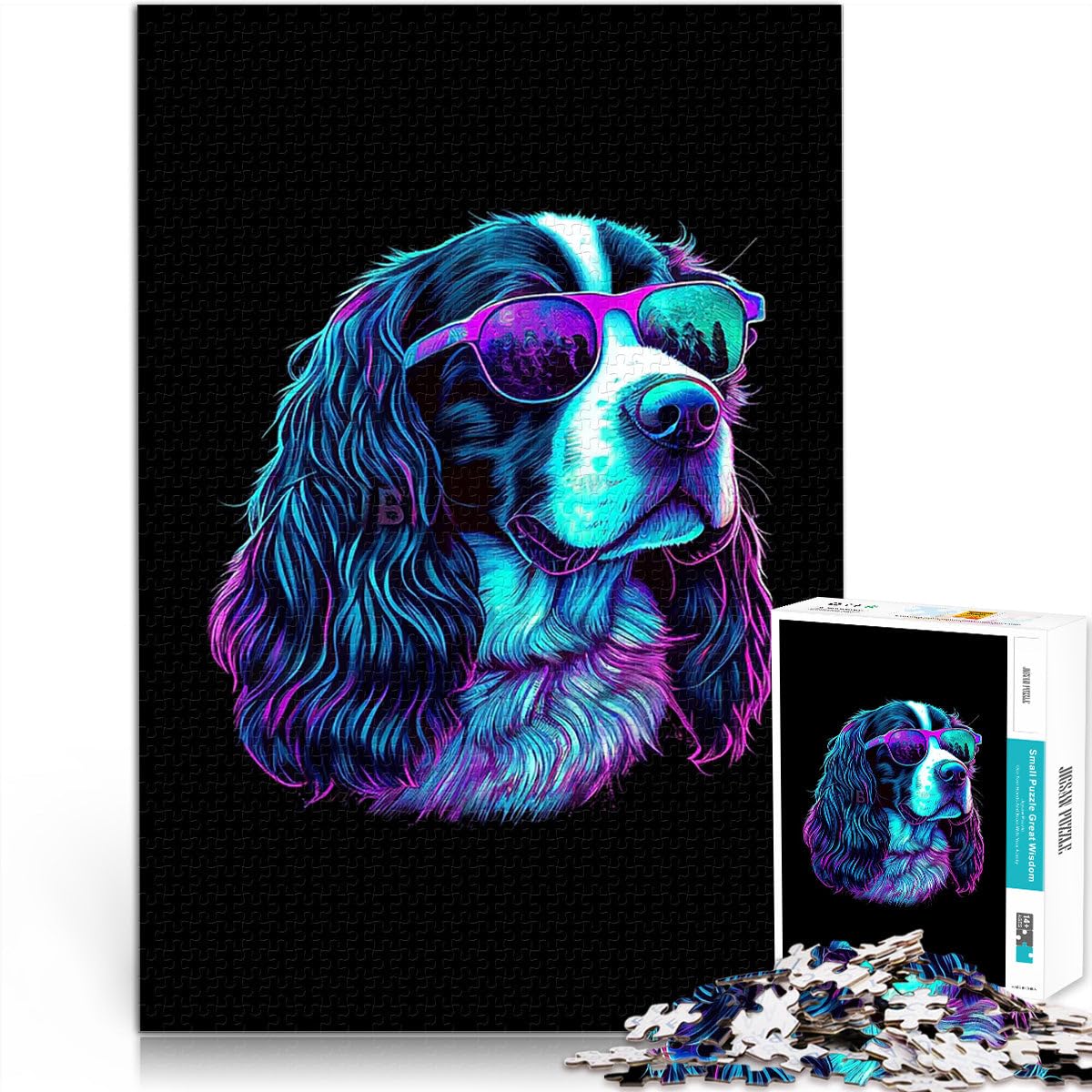 Adults 1000 Piece Jigsaw Puzzle English Springer Spaniel Intellektuelles Spiel Einzigartige Wohndekoration und Geschenke52x38cm
