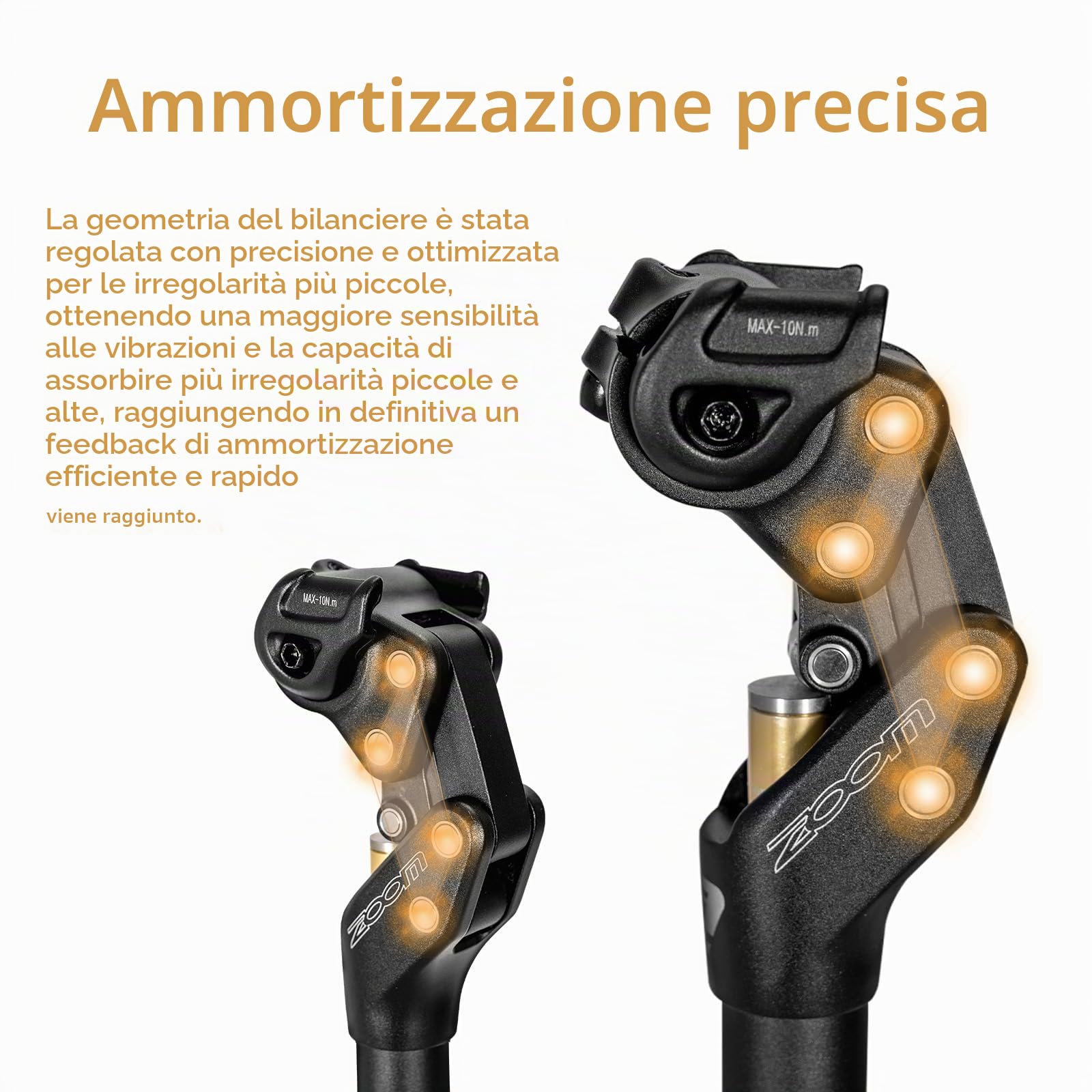 JFOYH Reggisella Ammortizzato SP442 per Bici – 27.2/30.9/31.6 mm, Assorbimento Urti Regolabile per MTB, Gravel, City Bike ed E-Bike, Supporta Fino a 110 kg