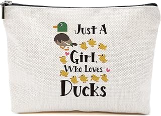 Duck Makeup Bag Duck Gifts for Duck Lovers Women Girls Duck Stuff Merch Animal Lover Breeder Farmer Funny Birthday Christmas Gift for Teens Daughter Sister Friends Just A Girl Who Loves Ducks