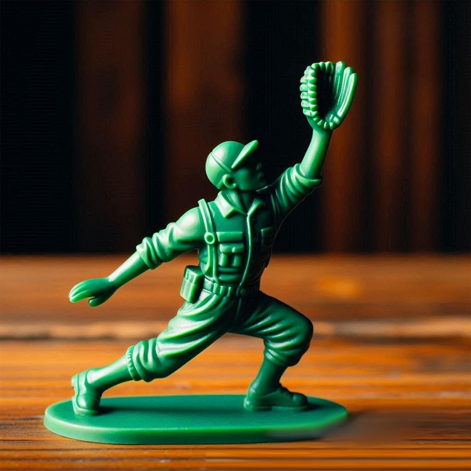 Figurines de baseball classiques, figurine de joueur de baseball vert | Catcher de lanceur de baseball 9x 3D Printing 2 pouces Statue - Collection des amoureux du sport Décoration de table pour la fam
