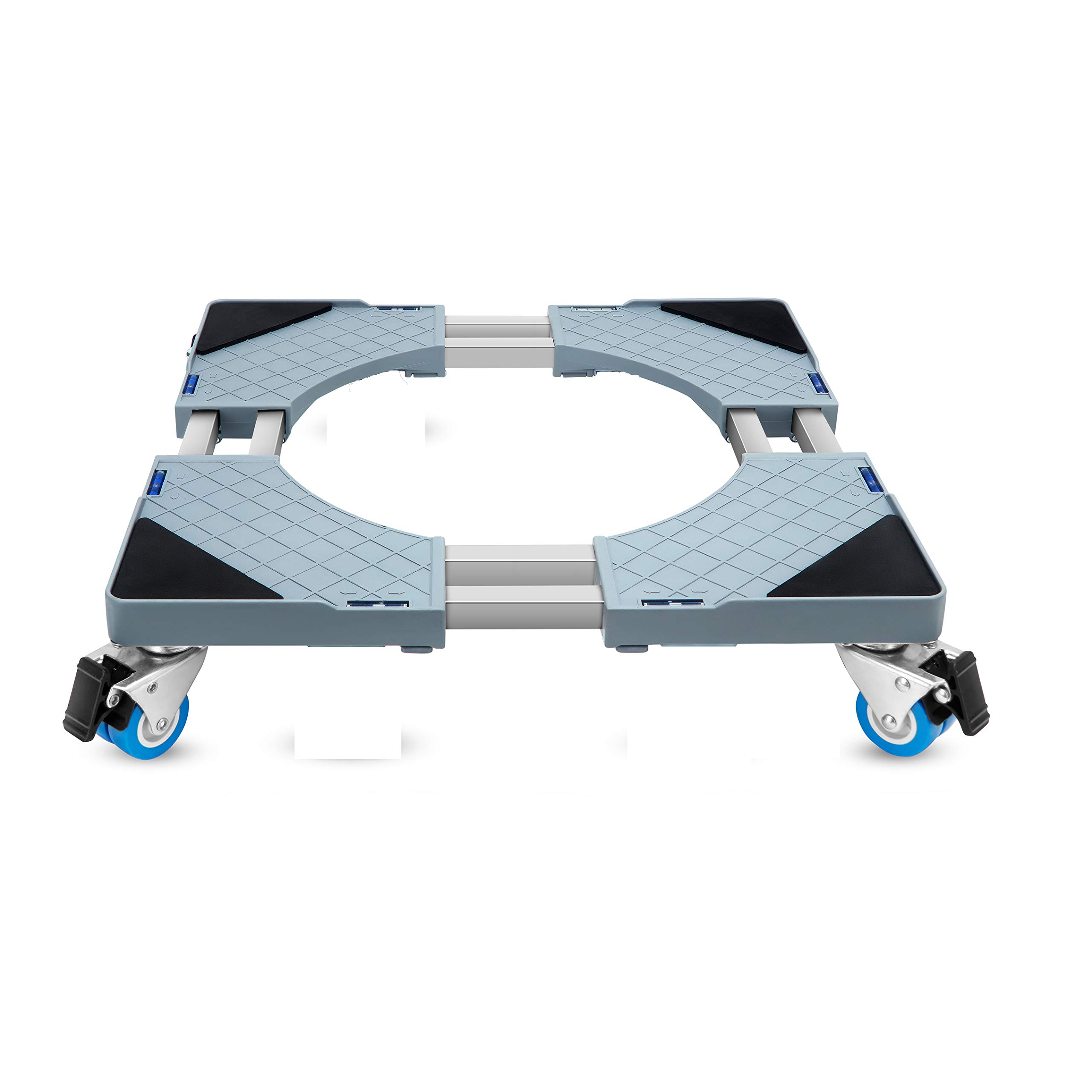 Strong Refrigerator Stand Washer Dryer Stand Moving Dolly Rollers with 8 Adjustable Feet and 8 Locking Rubber Casters Wheels for Fridge Washing Machine Pedestal (8 Locking Wheels)