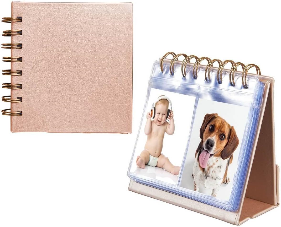 Photo Album for HP Sprocket and Polaroid Zip Instant Printer, 64-Pocket Photo Album fit for Polaroid 2x3 inch Premium Zink Photo Paper, Portable 3-inch Desk Calendar Picture Holder