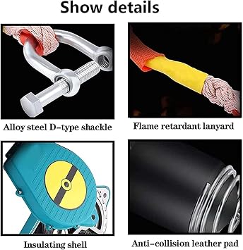 Self Retracting Lifeline, Fall Protection, Workplace Safety Equipment, Personal Fall Limiter with Self-Locking Hooks and Telescopic Steel, Load 150kg (Size : 3m)