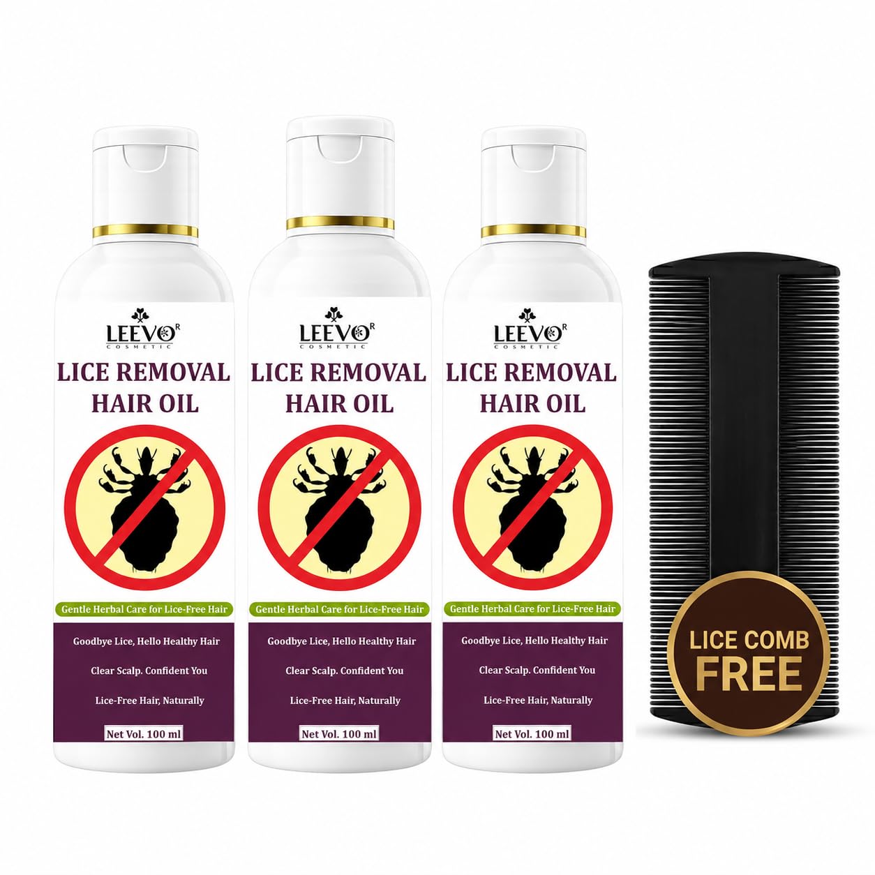 Lice Remove Oil for Hair | Herbal Anti Lice Hair Oil for Kids & Women | Removes Lice & Nits | Safe & Gentle Scalp Care | Nourishes Hair | Chemical Free Formula | 100ml (Pack of 3)-image-19