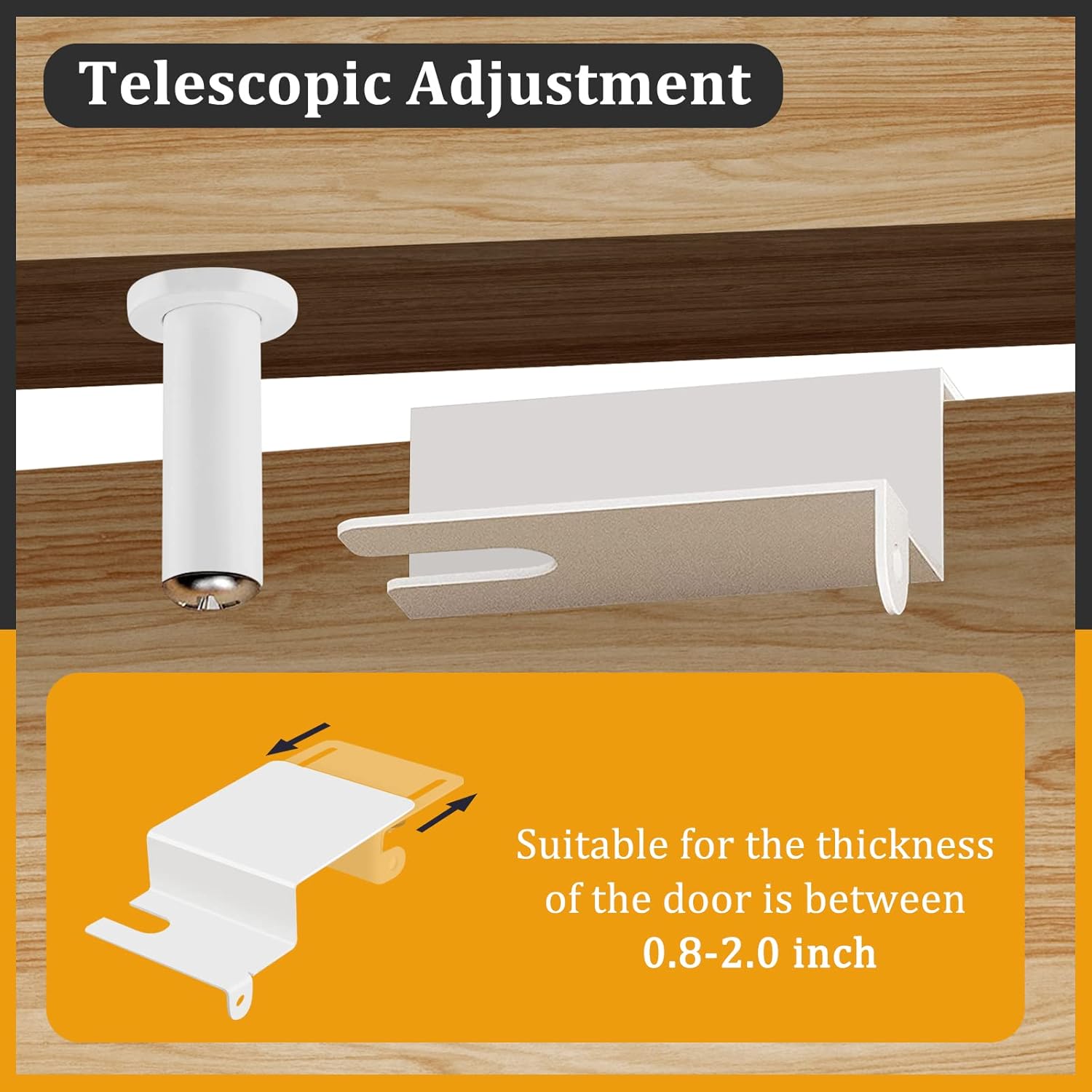 Child Safety Door Top Lock, TAMIDN Top Door Locks for Kids Safety Made of Durable Metal, Adjustable Child Locks for Door, Door lock kid proof for Childproofing Interior-Exterior Doors