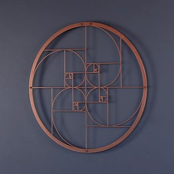 Colorfull Worlds Golden Ratio Metal Wall Decor | Unique Modern Decoration for Living Room | Metal Wall Art | Office Decor | New Year Gift | 18.5" x 18.5" | 47 x 47 cm, Copper