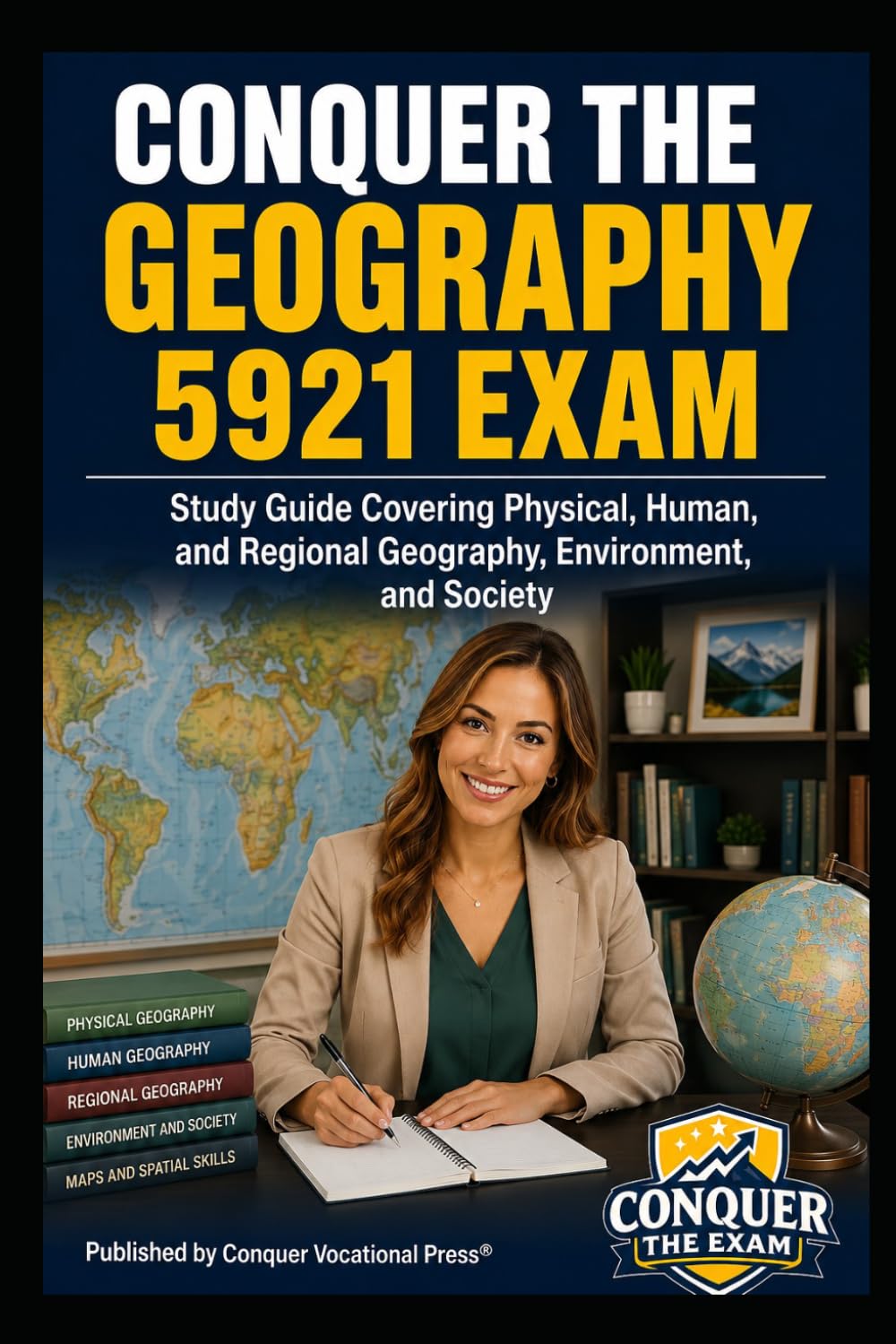 Conquer the Geography 5921 Exam: Study Guide Covering Physical, Human, and Regional Geography, Environment, and Society (Conquer Teacher Certification Exams)