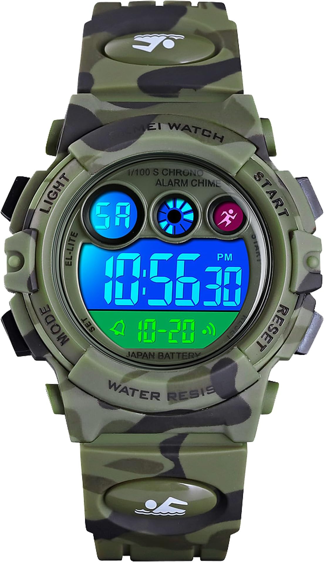 Kids Digital Sport Watch for Boys – Outdoor Waterproof Military Wrist Watch with Alarm & Stopwatch, Children’s Watch for Ages 5–10