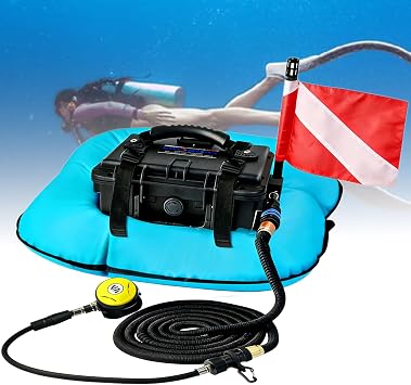 Tankless Underwater Breathing Device, 52L/Min Scuba Diving Equipment Respirator with 9m Hose, 60-70min Endurance for Diving