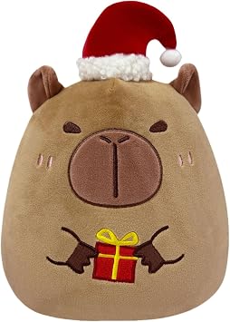 COSORO 9.8 Inch Christmas Plush Toy Capybara, Soft Plush Toy, Cute Cuddly Toy, Rag Doll, Plush Cushion Toy for Christmas Decoration, Christmas Capybara Dolls Plush Toy