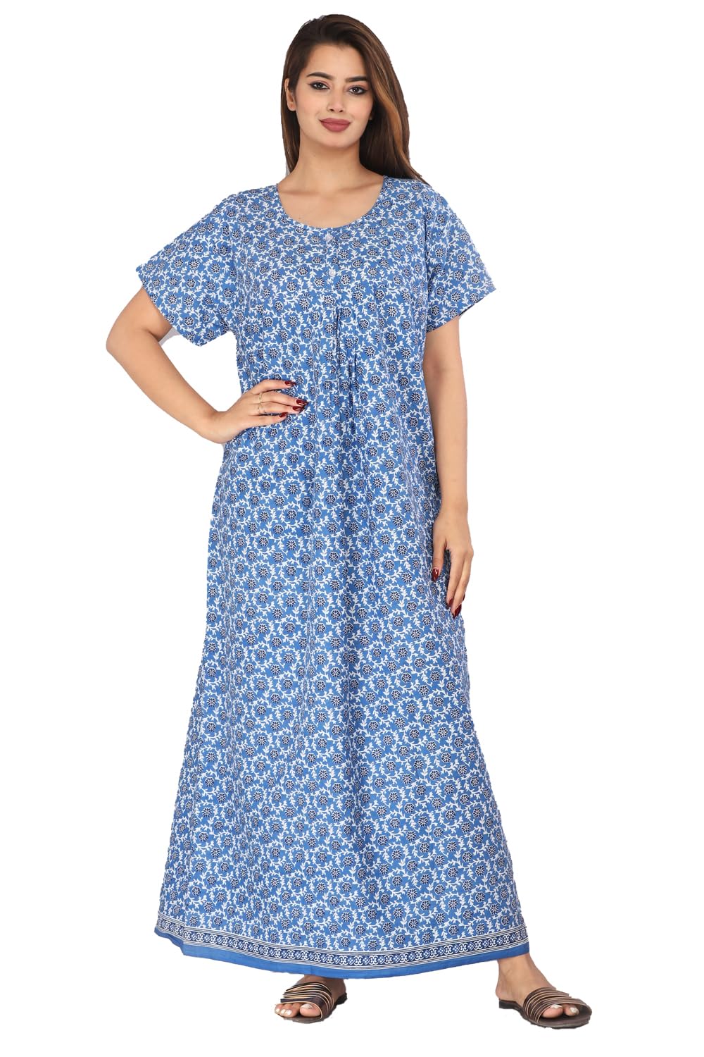 kuruti b sheets Nighty for Women — Night Gown, Comfortable Sleepwear Long Nightwear, Maxi-picture-41
