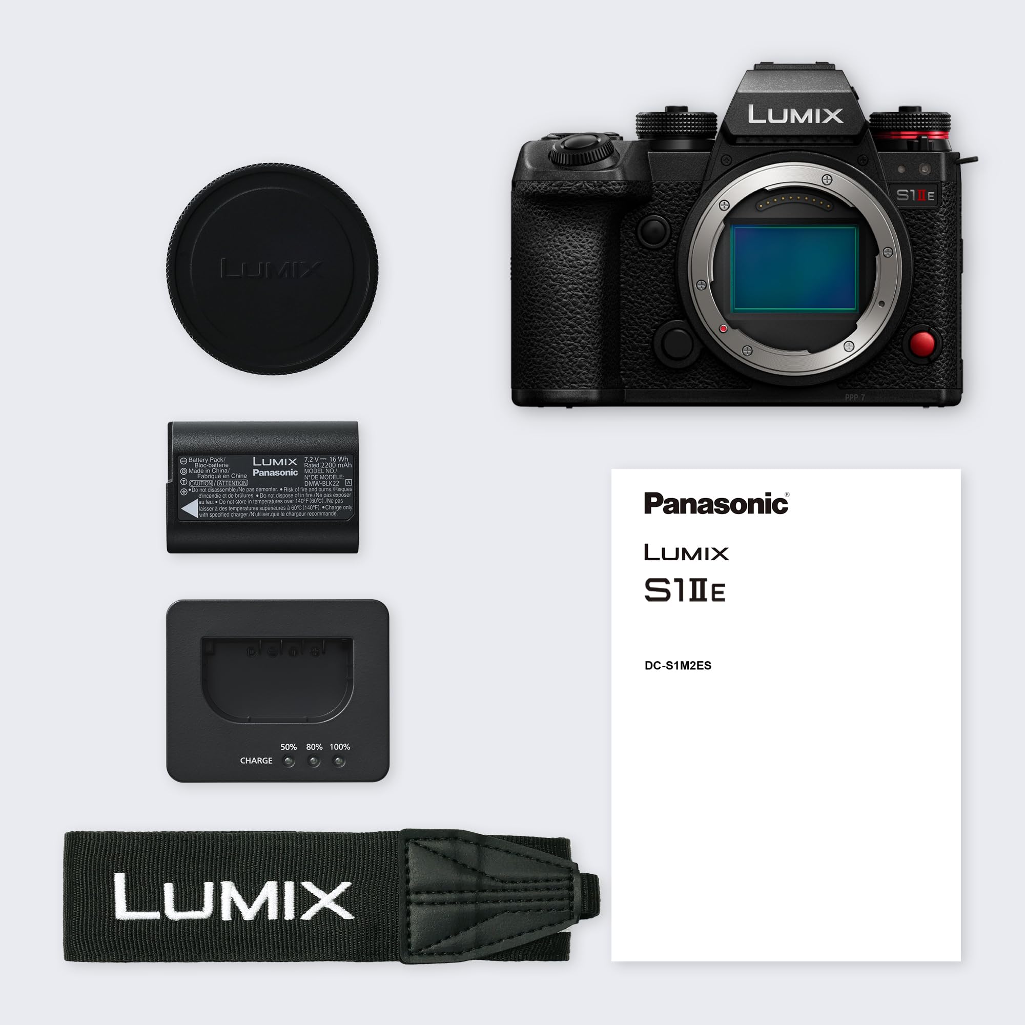 Panasonic LUMIX S1IIE Fotocamera Mirrorless Full Frame, Solo Corpo, 24MP, Cs4K 60p, 6K 30p Open Gate, ProRes RAW, AF di Fase Ibrido, Attacco a L, Nero