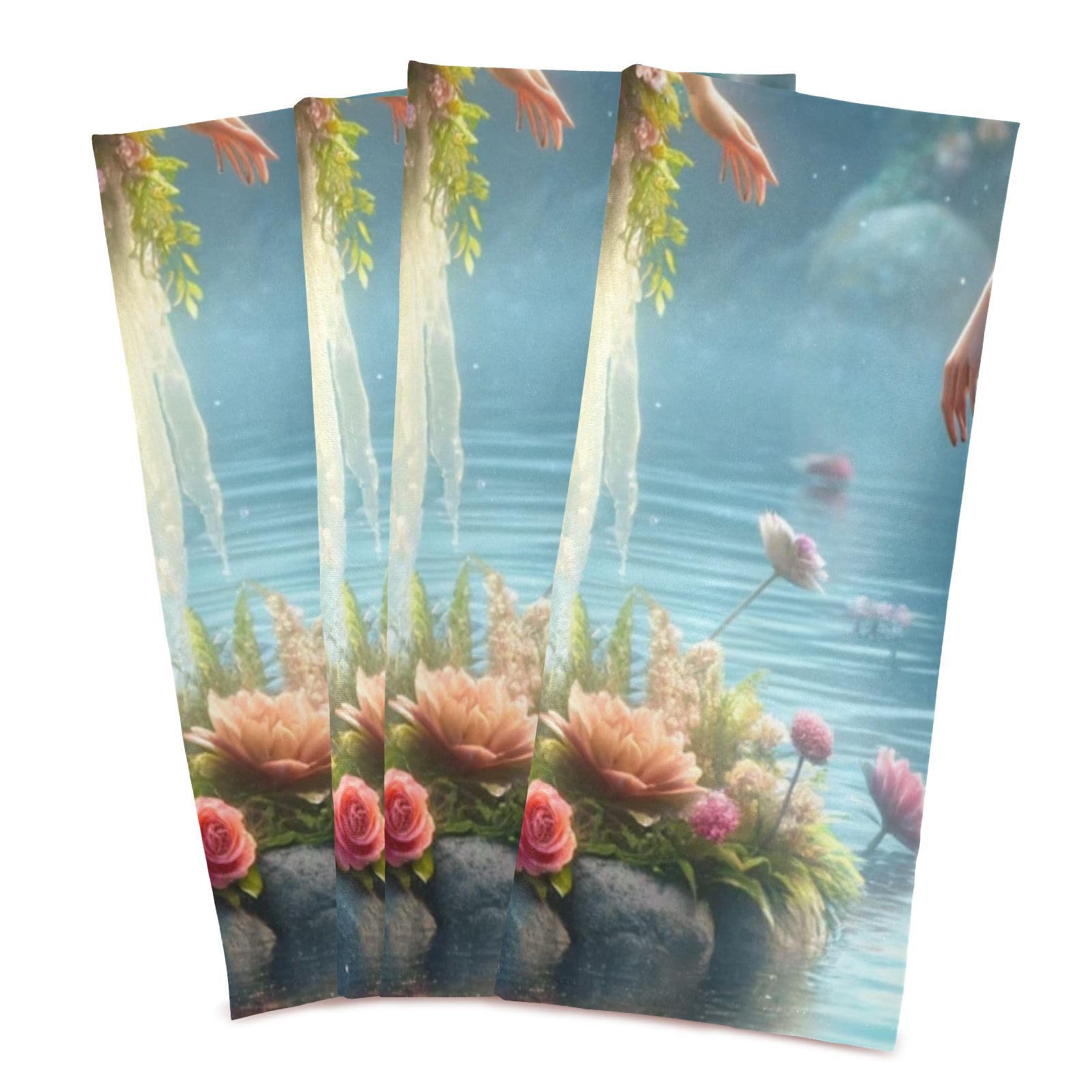 ODAWA Women Mermaid Kitchen Towles Kitchen Dishcloth Towels Dish Cloth for Household Cleaning (18