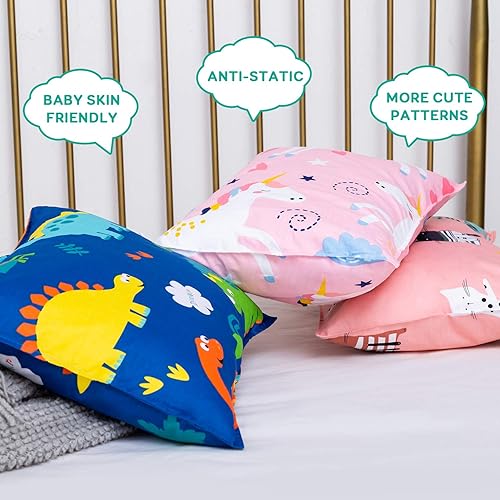 Miniatura 6 de Almohada para niños pequeños, almohadas para dormir de 14 x 19 pulgadas, almohada para niños con funda de almohada de algodón suave, lavable a