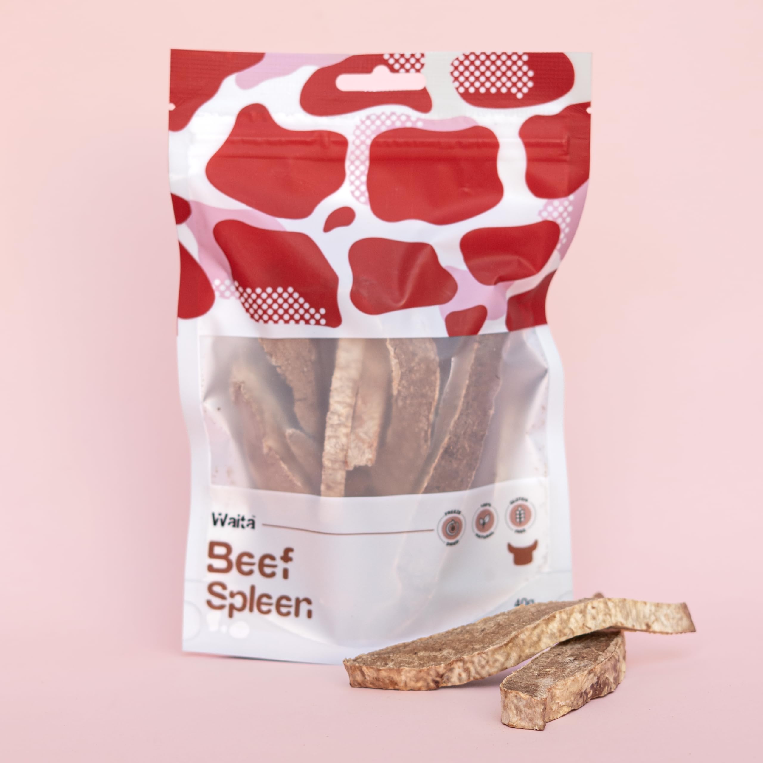 Waita Freeze Dried Beef Spleen Dog Treats & Cat Treats 40g | 100% Beef Spleen | High Protein Natural Treats | Grain Free | Single Ingredient Training Rewards & Meal Topper โ image 1