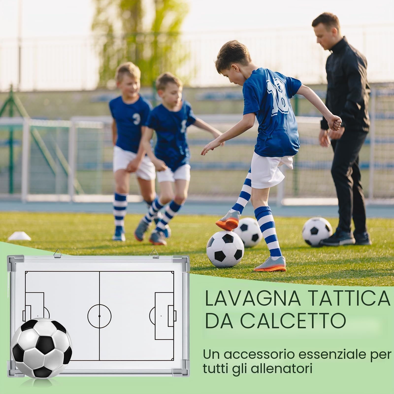 Cartella Tattica per Allenatore di Calcio, RoseFlower Lavagna Magnetica Calcio Attrezzatura da allenamento con Penne, Gomma, Spazzola - Coach board per Organizzazione Giocatori Tattiche e Strategie #4