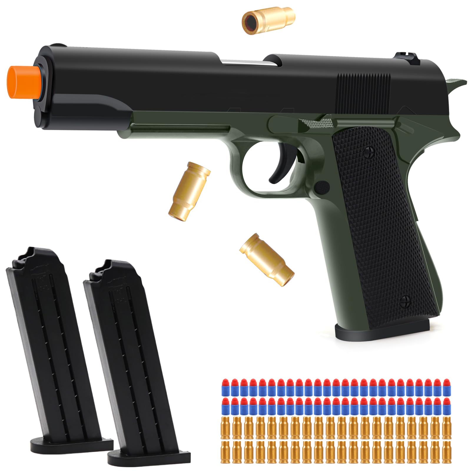 Toy Gun with 50 Foam Bullets, Soft Bullet Toy Guns with Shell Ejecting, Toy Foam Blasters & Guns for Boys, Gifts for Christmas Birthday Kids Adults Age 8+ Green