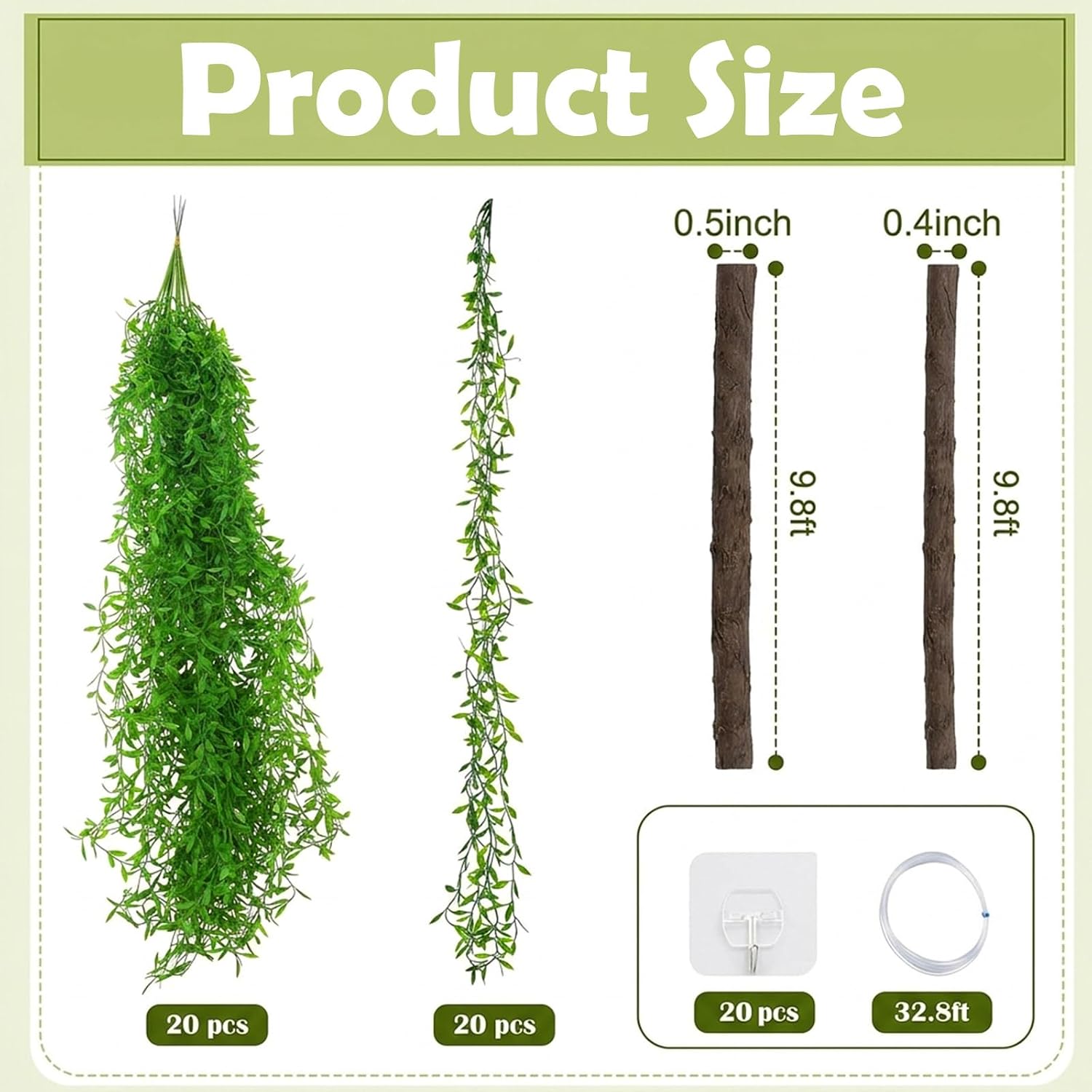Jungle Theme Decoration Set Artificial Hanging Willow Vines Tropical Forest Fake Hanging Plant Greenery Woodland Rainforest Safari Party Supplies for Indoor Outdoor Home Garden Classroom DIY Decor