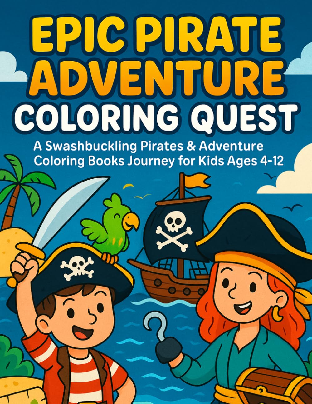 Epic Pirate Adventure Coloring Quest: A Swashbuckling Pirates & Adventure Coloring Books Journey for Kids Ages 4–12