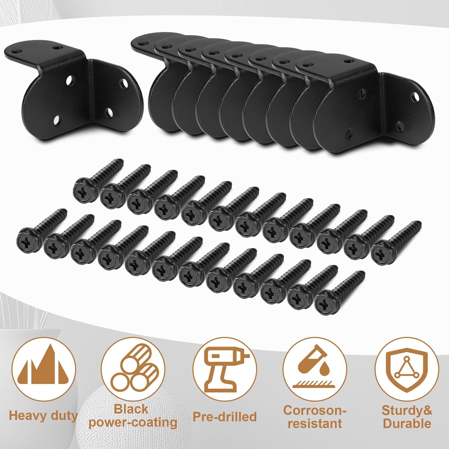 Zonon 12 Pcs 2" Rafter Clips Brackets with 72 Timber Screws Heavy Duty Black Hurricane Ties for Rafters Hot Dip Galvanized Powder Coating Brackets for Wooden Battens Timber Beam Ceiling Joist