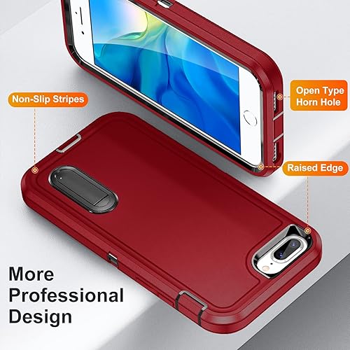 Miniatura 4 de IDweel Funda para iPhone 8 Plus, funda para iPhone 7 Plus6S Plus6 Plus con soporte integrado, protección de alta resistencia a prueba de golpes,