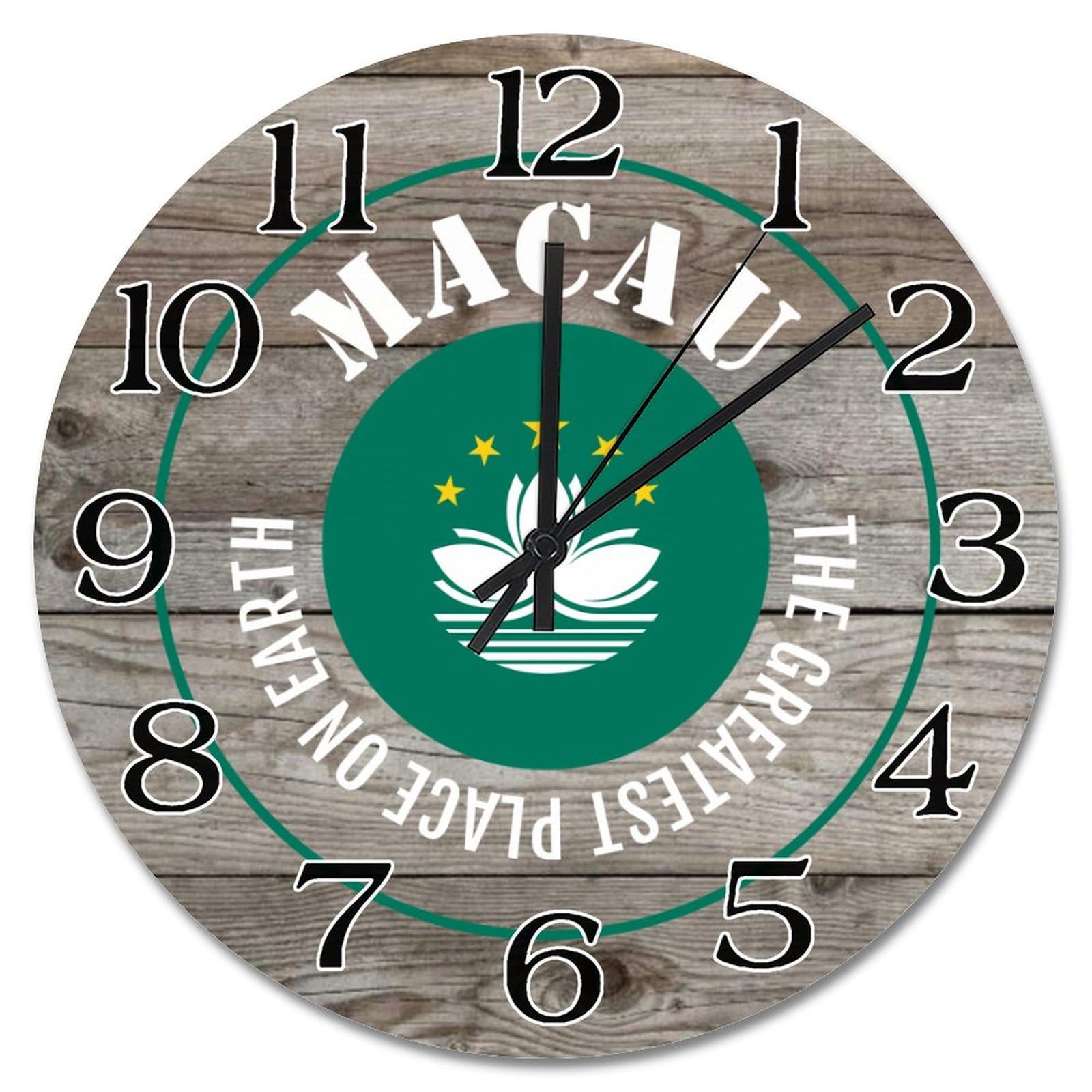 Horloge murale vintage en bois Macao 25cm decoration interieure nostalgique