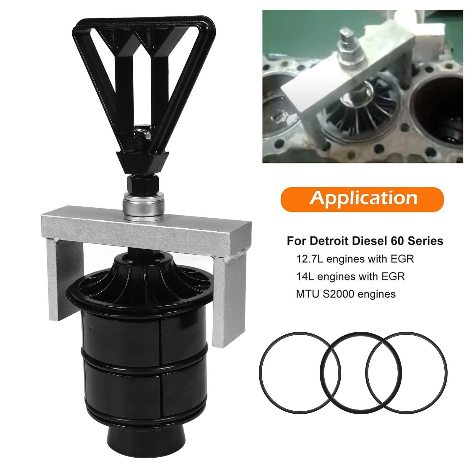 J 45876, Removedor de Revestimiento de Cilindro Eficiente Resistente a Impactos Anodizado Negro para Motor Detroit 60 12.7L 14L