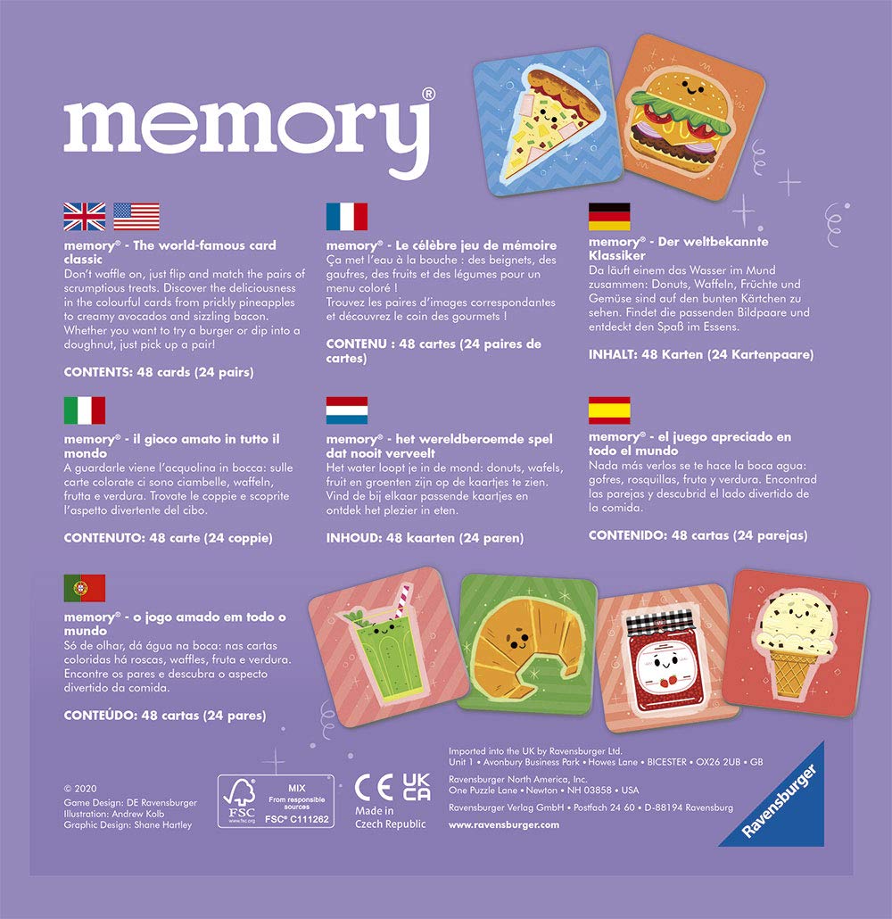 Ravensburger Happy Animals Memory Matching Picture Snap Pairs Game for Kids Age 3 Years Up