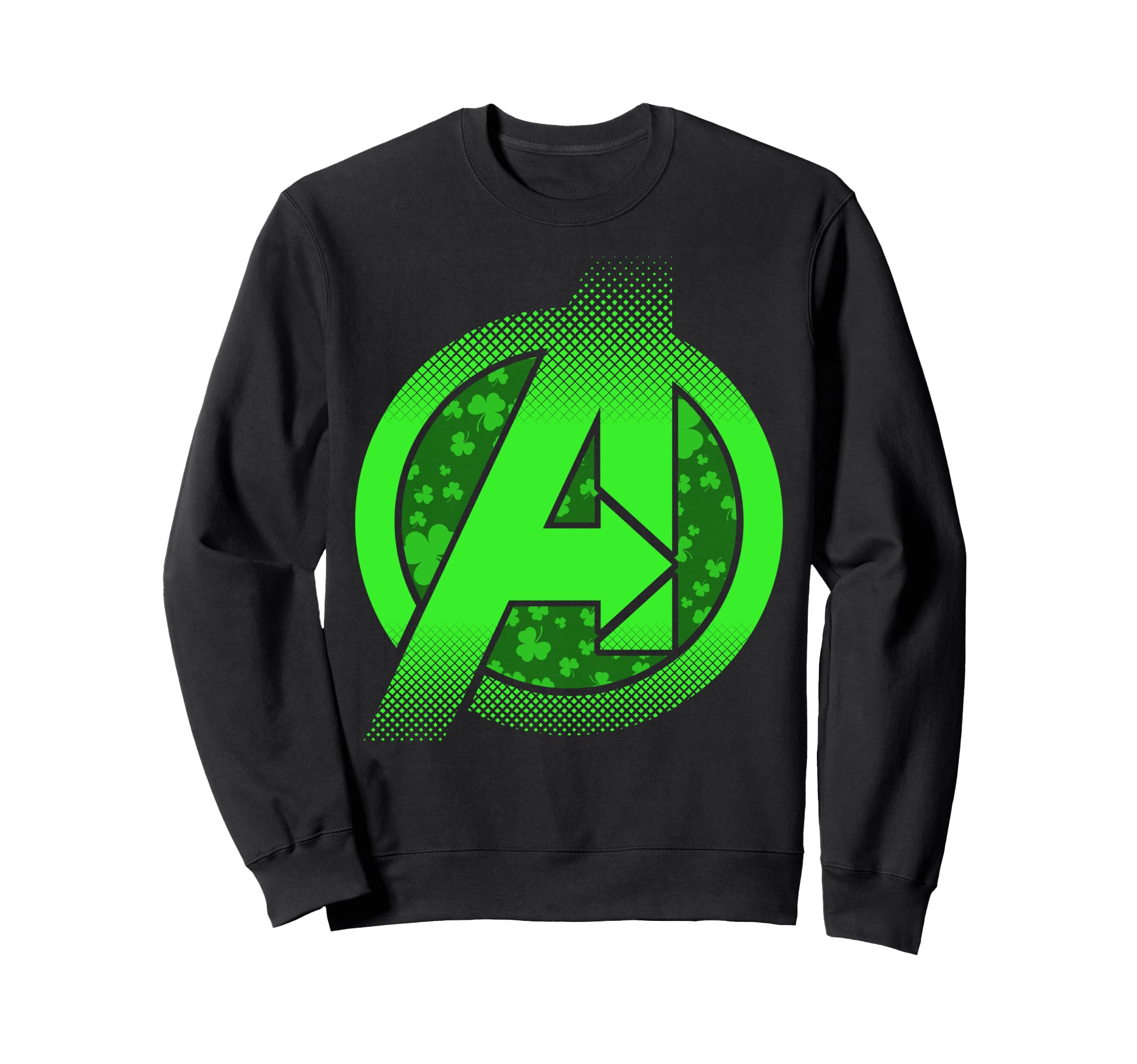 Sweatshirt Avengers Marvel Saint-Patrick pull vert motif trèfle pour fan de comics