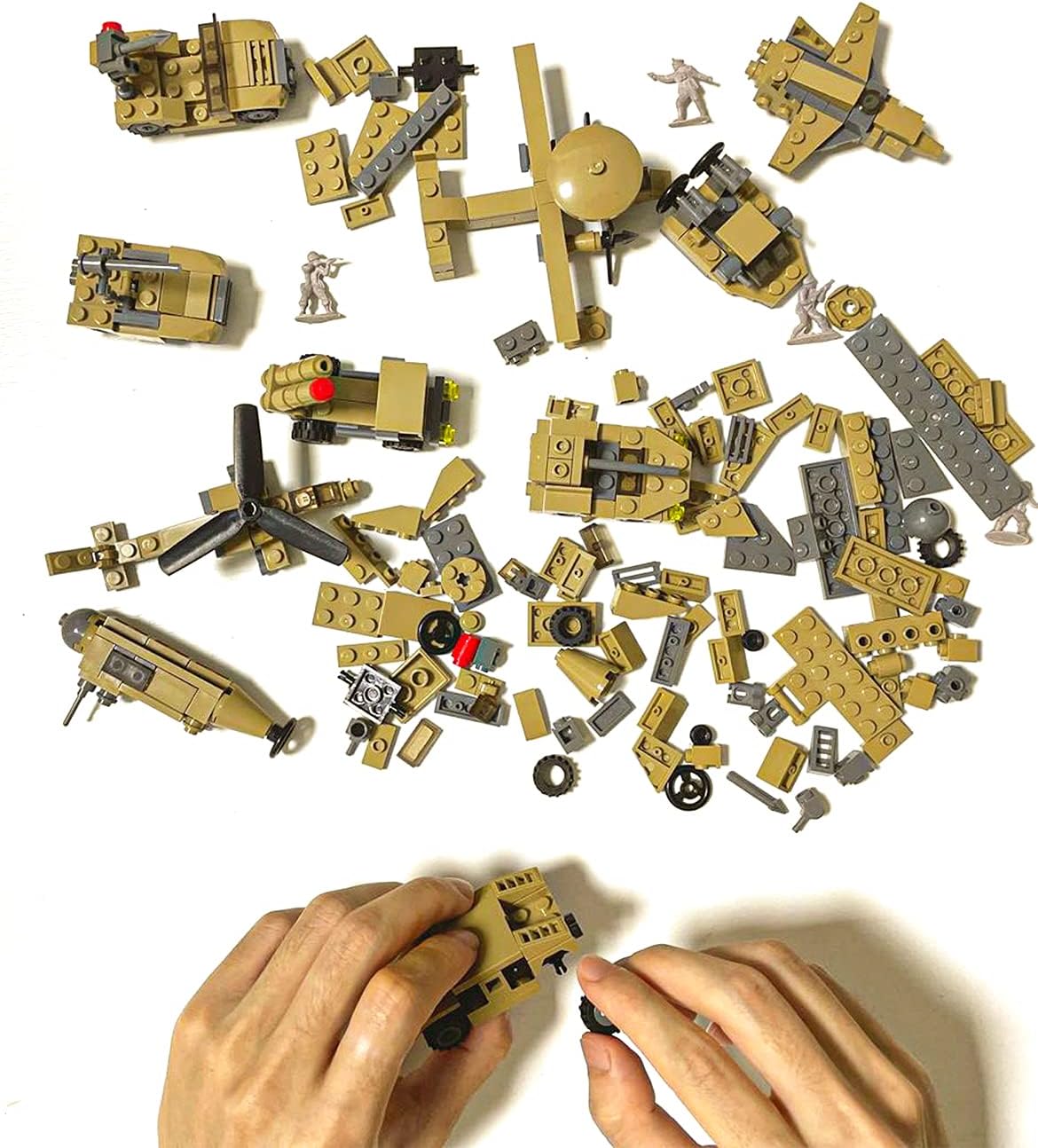 STEM Building Toys Set, Creative Army Toys for 6 7 8 9 10 Year Old Boy Kids Gifts, with 544 PCS Military Vehicles Model Blocks Toy and 20 Little Toy Soldiers, 16 in 1 Building Bricks Army Tank : Toys & Games