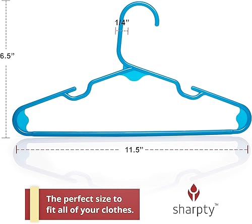 Vista 30 de Sharpty Perchas de plástico para niños, perchas para ropa de bebé, niños pequeños y niños, uso estándar diario, ideal para armario de niños y niñas