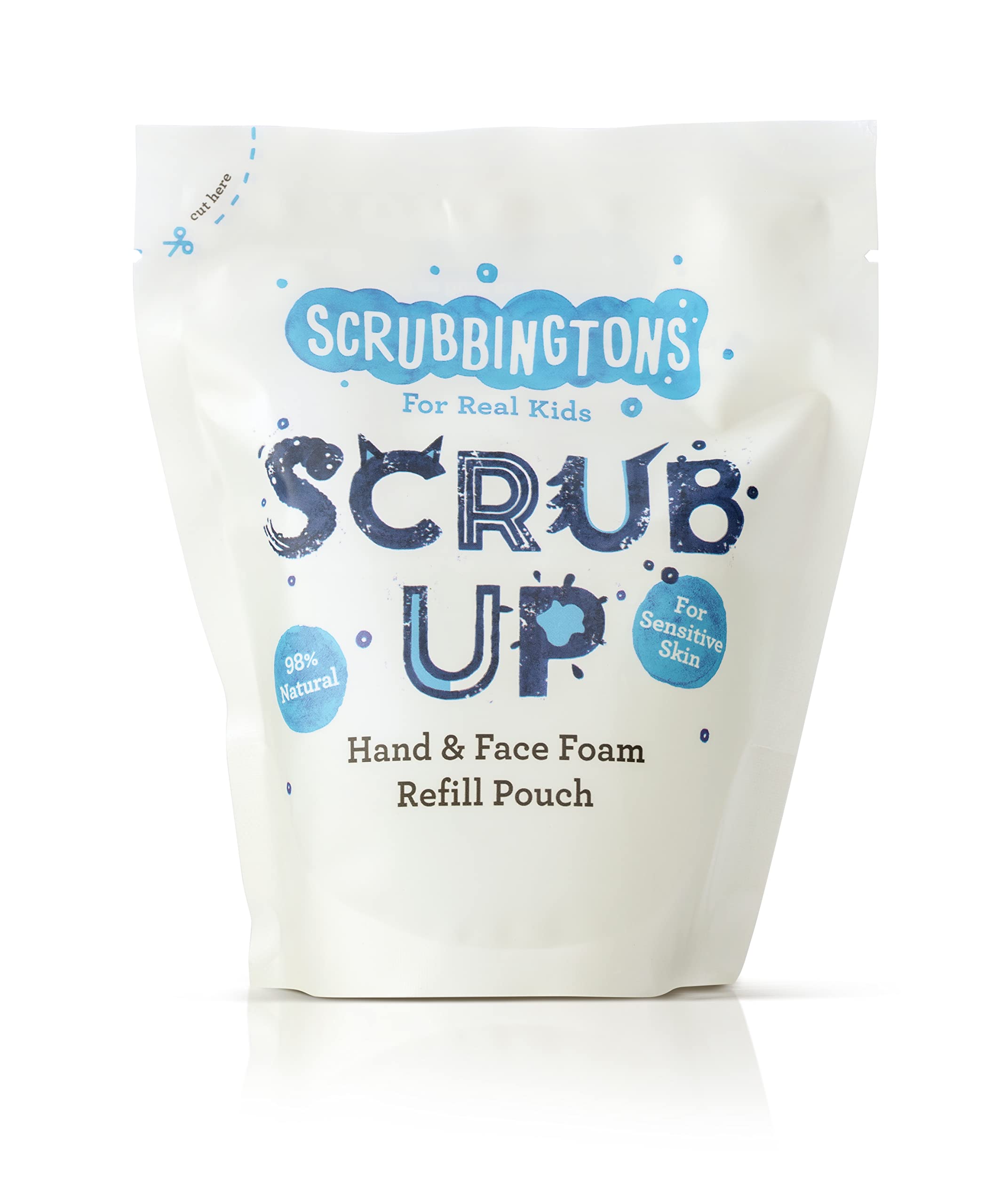 Scrubbingtons Scrub Up Children's Foaming Hand and Face Wash Refill Pouch Aloe Vera for Sensitive Skin 1 x 200ml