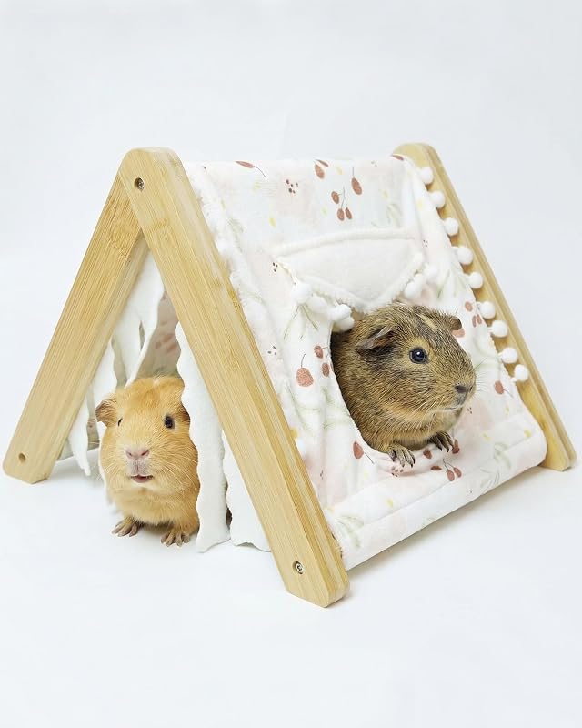 Toca para Pequenos Animais em Bambu com Janela e Base Aberta cimiycob DB-01-Pink