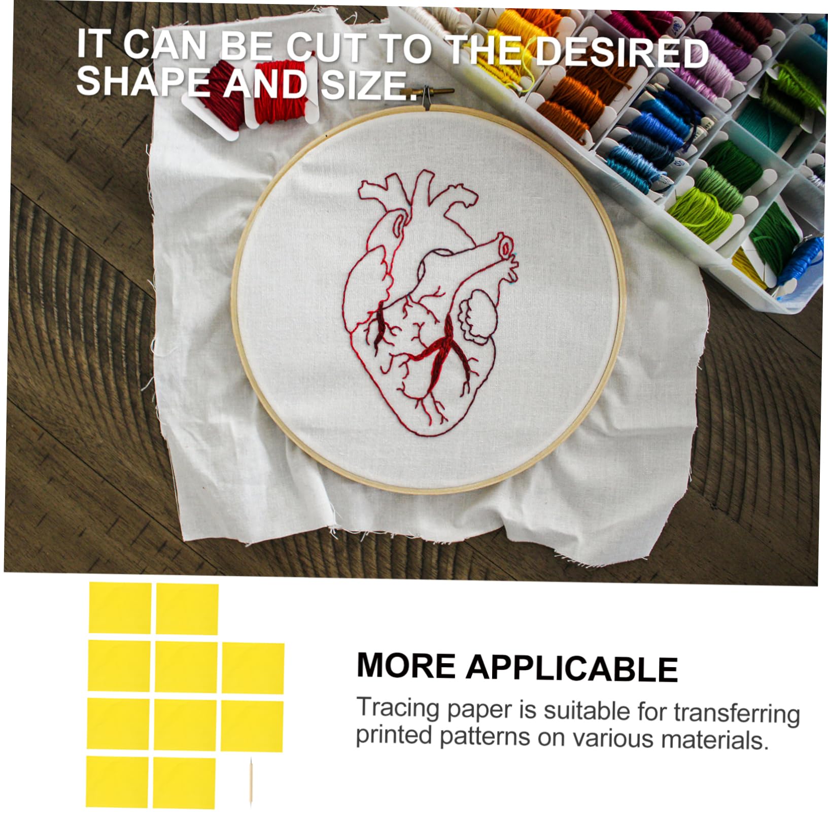 BEBEMOKO 10pcs Cross Stitch Transfer Paper Pad Water-Soluble Carbon Paper for Pattern Making Sewing