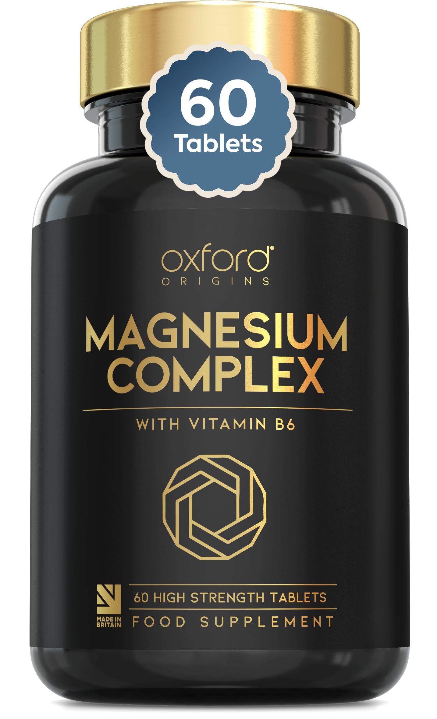 Advanced Magnesium Complex with Vitamin B6 | Made in The UK | Magnesium Supplements for Restless Leg Syndrome Relief, Leg Cramps & Sleep | Mag Citrate, Oxide & VIT B6 | 60 Capsules