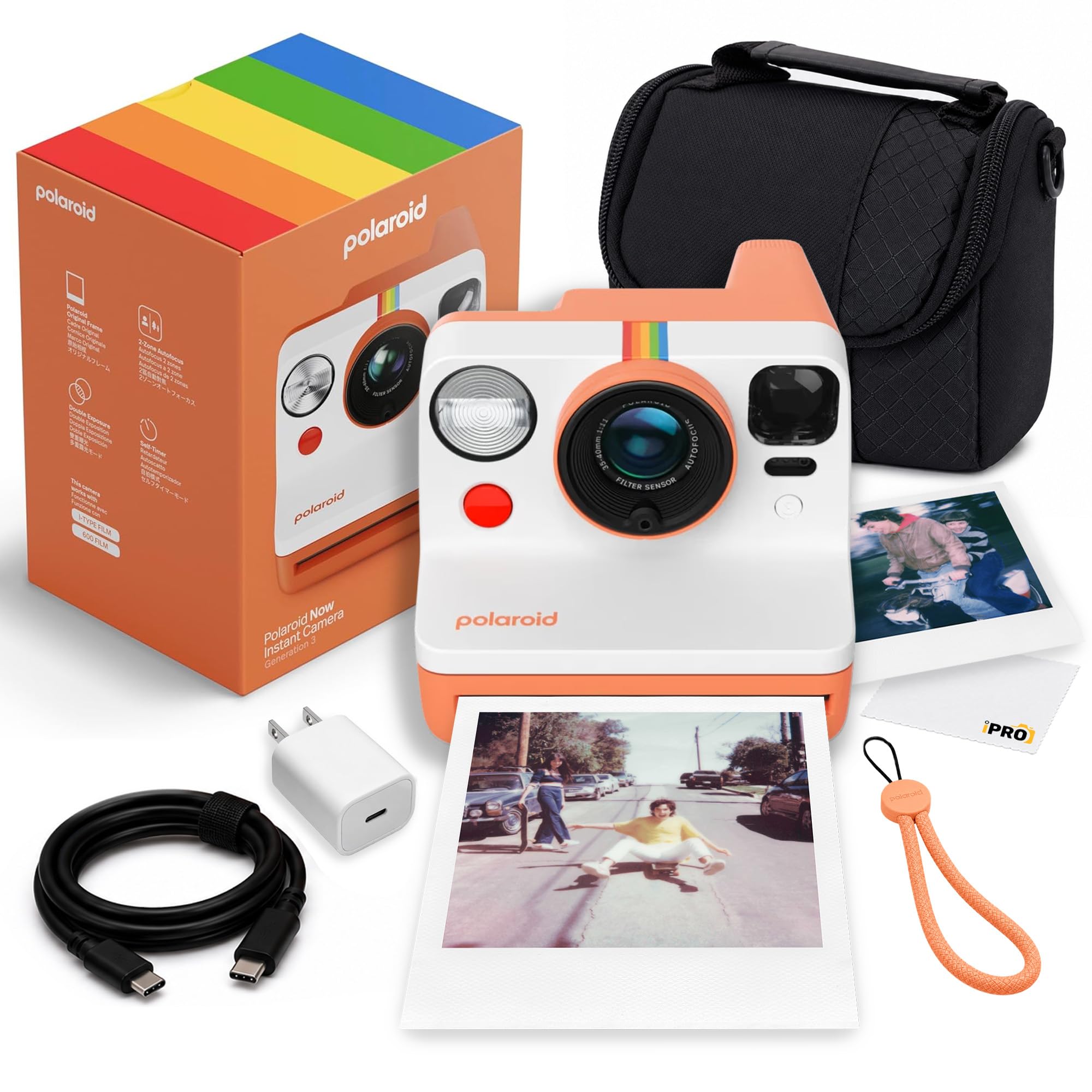 Polaroid Now Generation 3 i-Type Instant Camera in Coral Bundle | Instant Camera for Travel, Parties & Creative Photography, Dual-Lens AF, i-Type & 600 Film Compatible, USB-C Rechargeable-picture-14