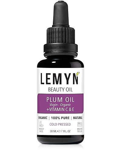 Lemyn Organics Plum Kernel Face Oil Supercharged with Vitamin C & E  Freshly Made  Luxurious Hydration & Glow  Organic & Natural  Handcrafted