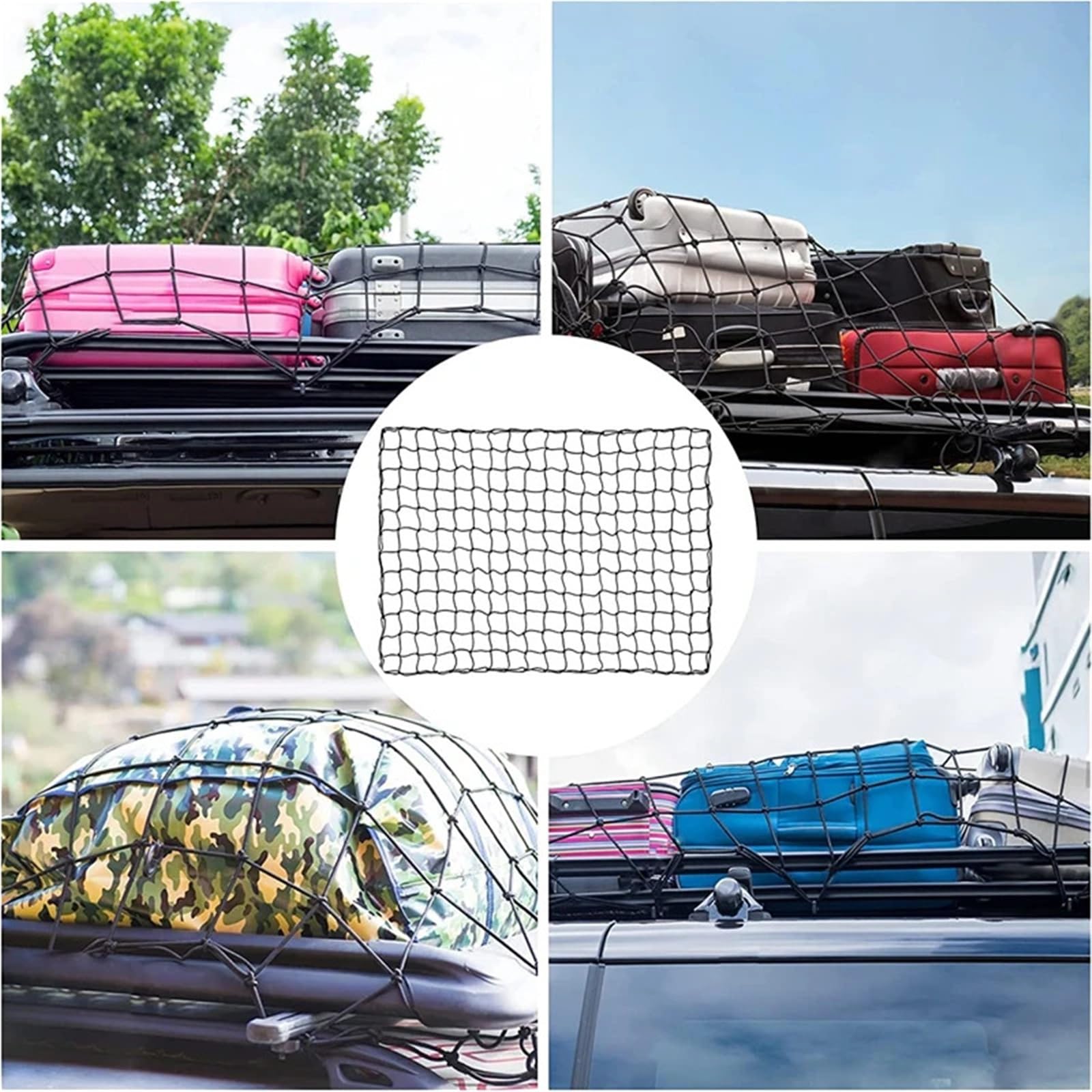 Rete per rimorchio con Corda Elastica Rete Elastica for riporre i Bagagli, for Bagagliaio di un'auto, 120x90 cm, for Auto da Viaggio