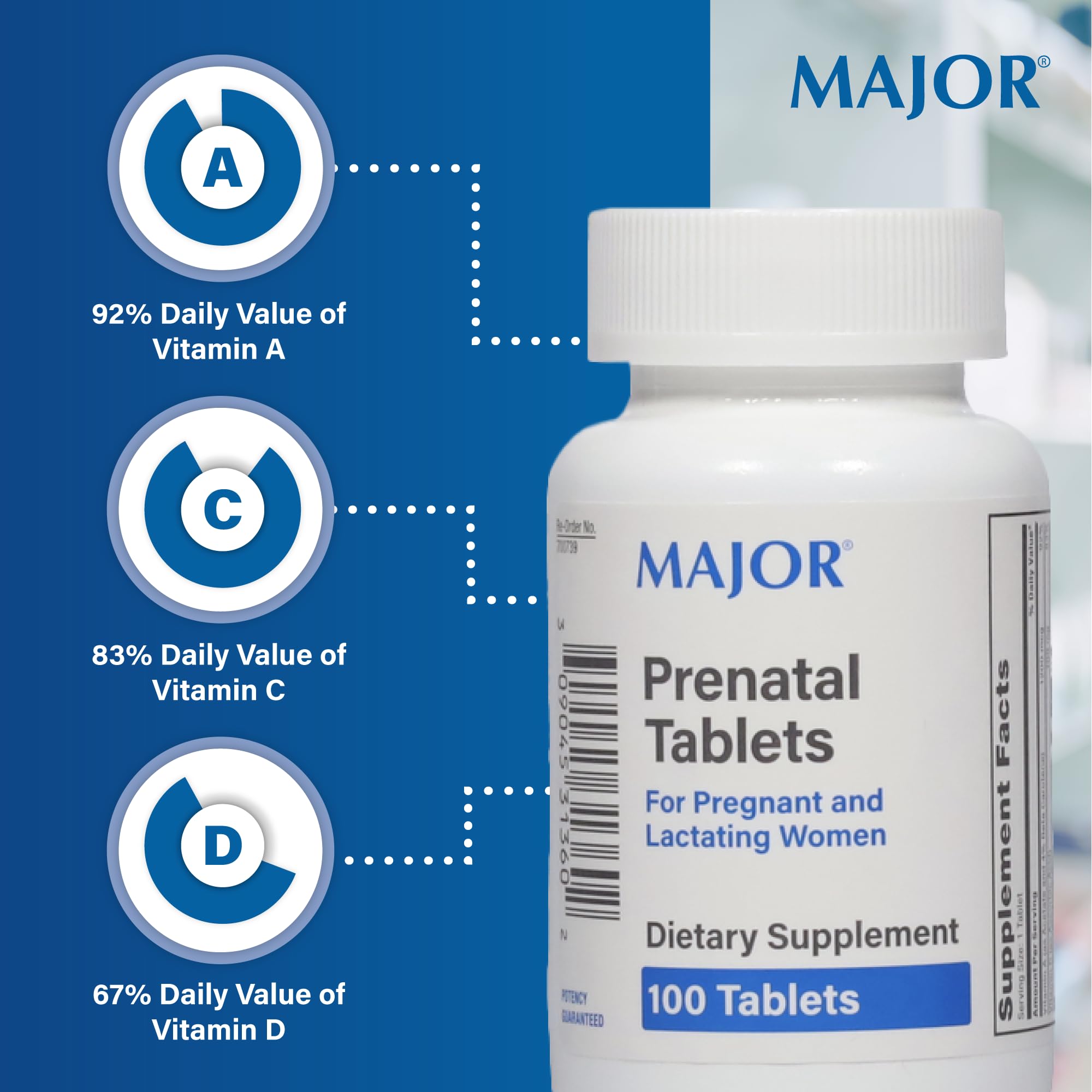 MAJOR Prenatal Tablets for Pregnant and Lactating Women - Dietary Supplement - 100 Count — Amazon image 3