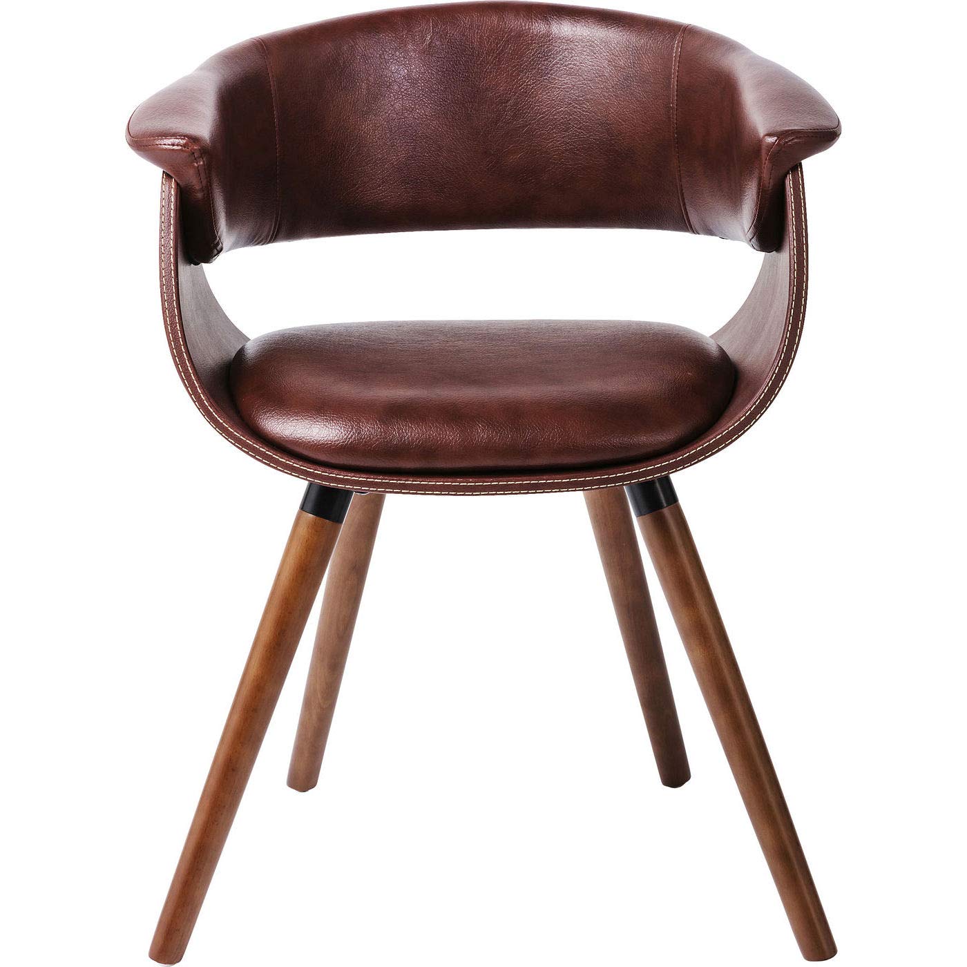 Kare Design Chaise Monaco, Nougat-Marron, Aspect Cuir, Hêtre Massif, Chaise Avec Accoudoirs, Chaise Salle a Manger, Deco Intérieur, Decoration Salon, Cuisine, Chambre, Maison, 72x58x47cm | Chaise salle à manger avec aspect cuir, pour décoration intérieure