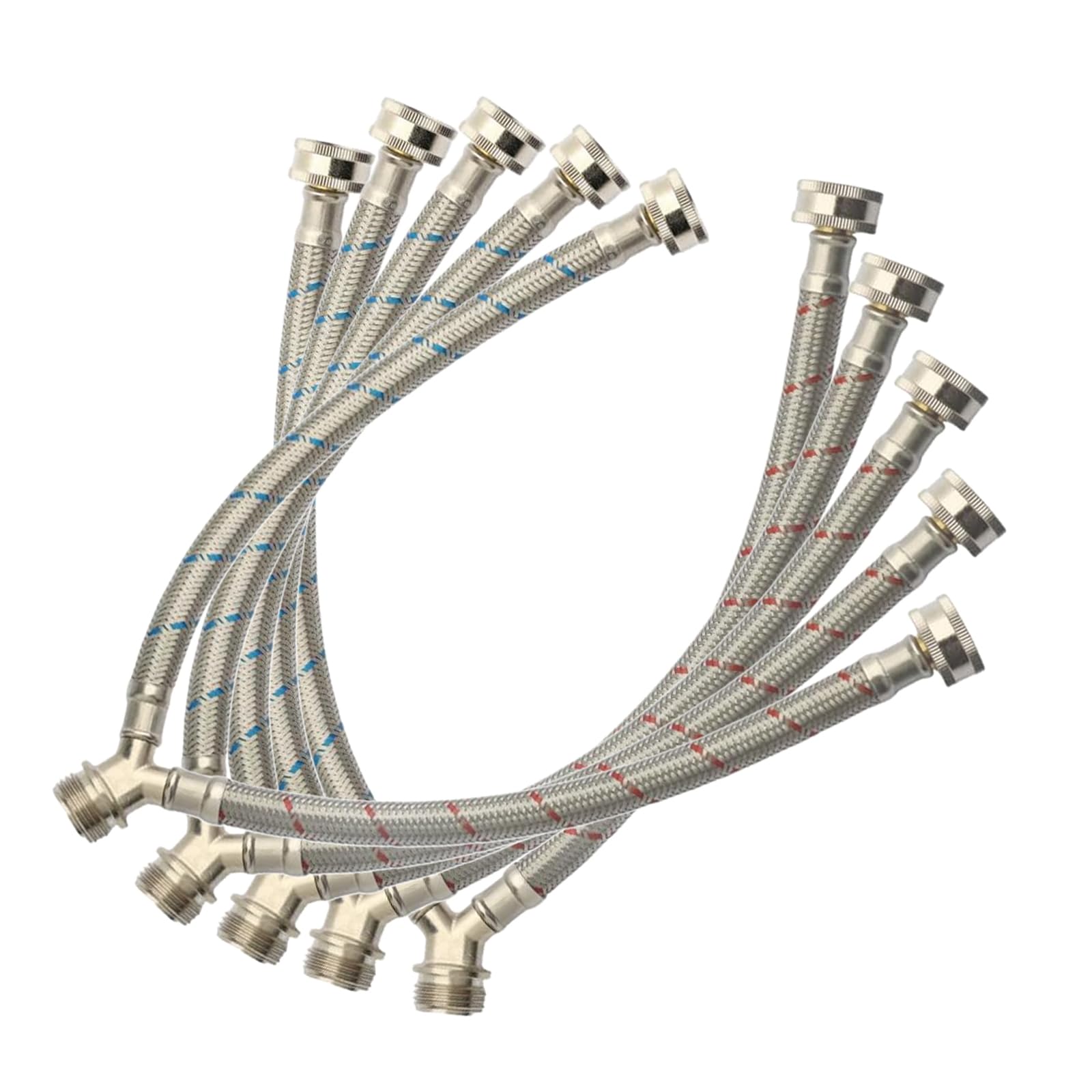 Manguera de lavadora PLUMBERMASTER en Y de acero inoxidable con conectores de latón duraderos