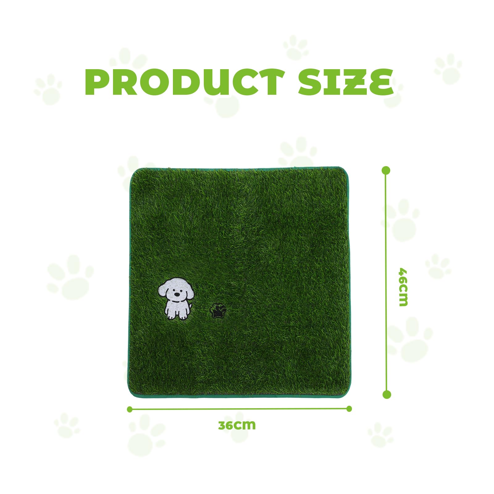 Tapis d'herbe Artificielle pour Chiots, Toilettes pour Chiens, Dressage des Chiots, pour l'intérieur et l'extérieur,46x36cm